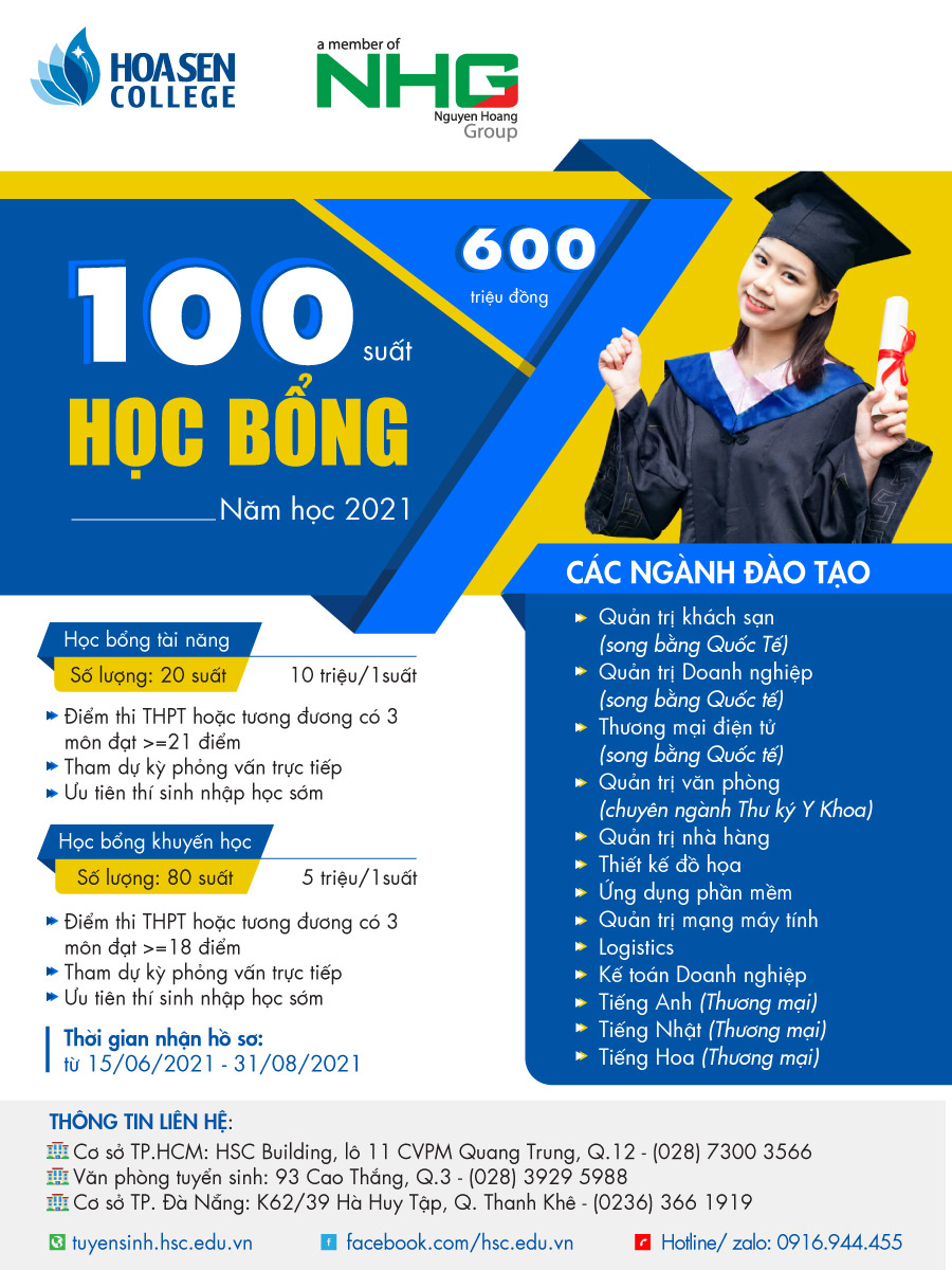 [THÔNG BÁO] Về việc xét cấp Học bổng tuyển sinh trình độ Cao đẳng năm 2021