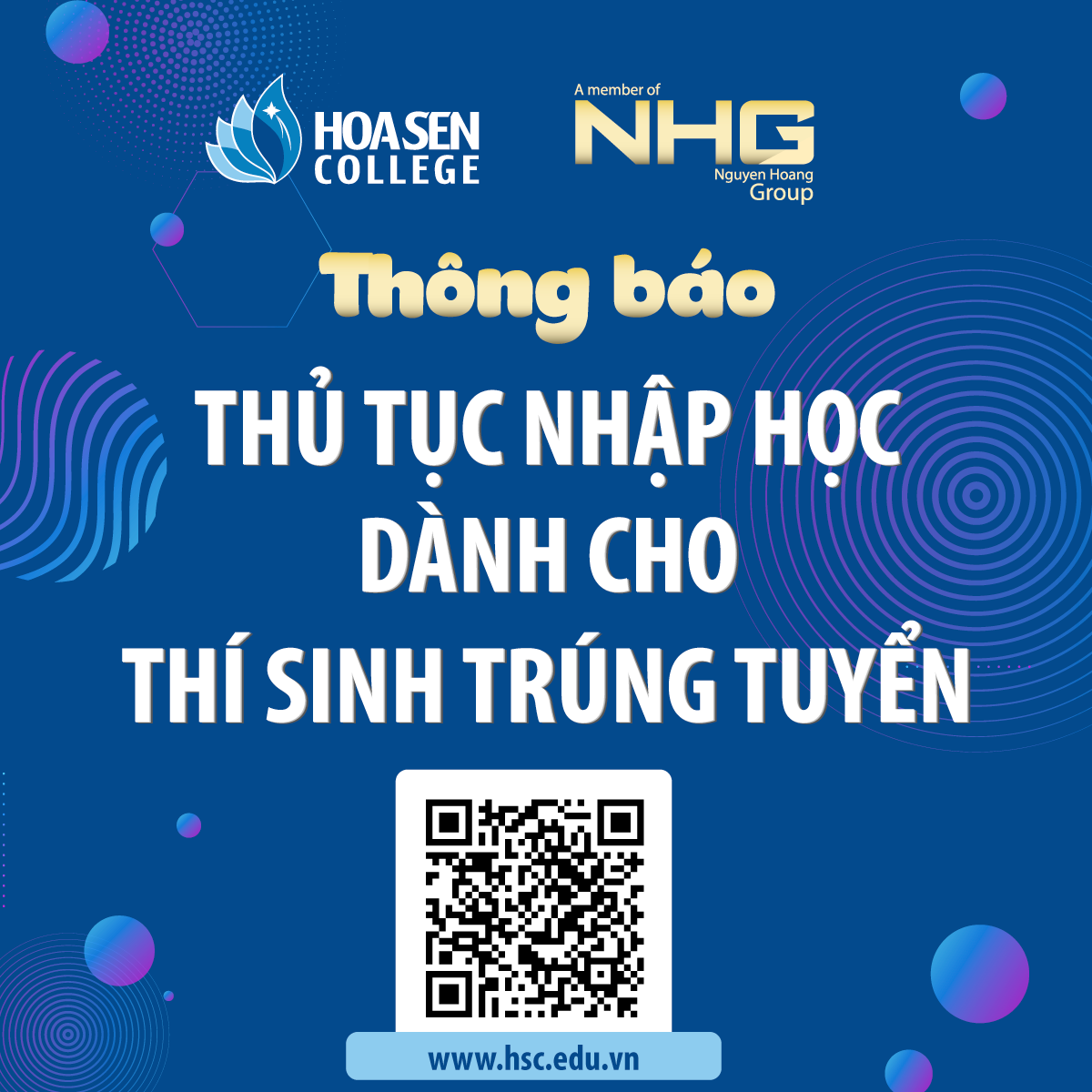 Thông báo thủ tục nhập học dành cho thí sinh trúng tuyển