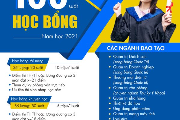 [THÔNG BÁO] Về việc xét cấp Học bổng tuyển sinh trình độ Cao đẳng năm 2021